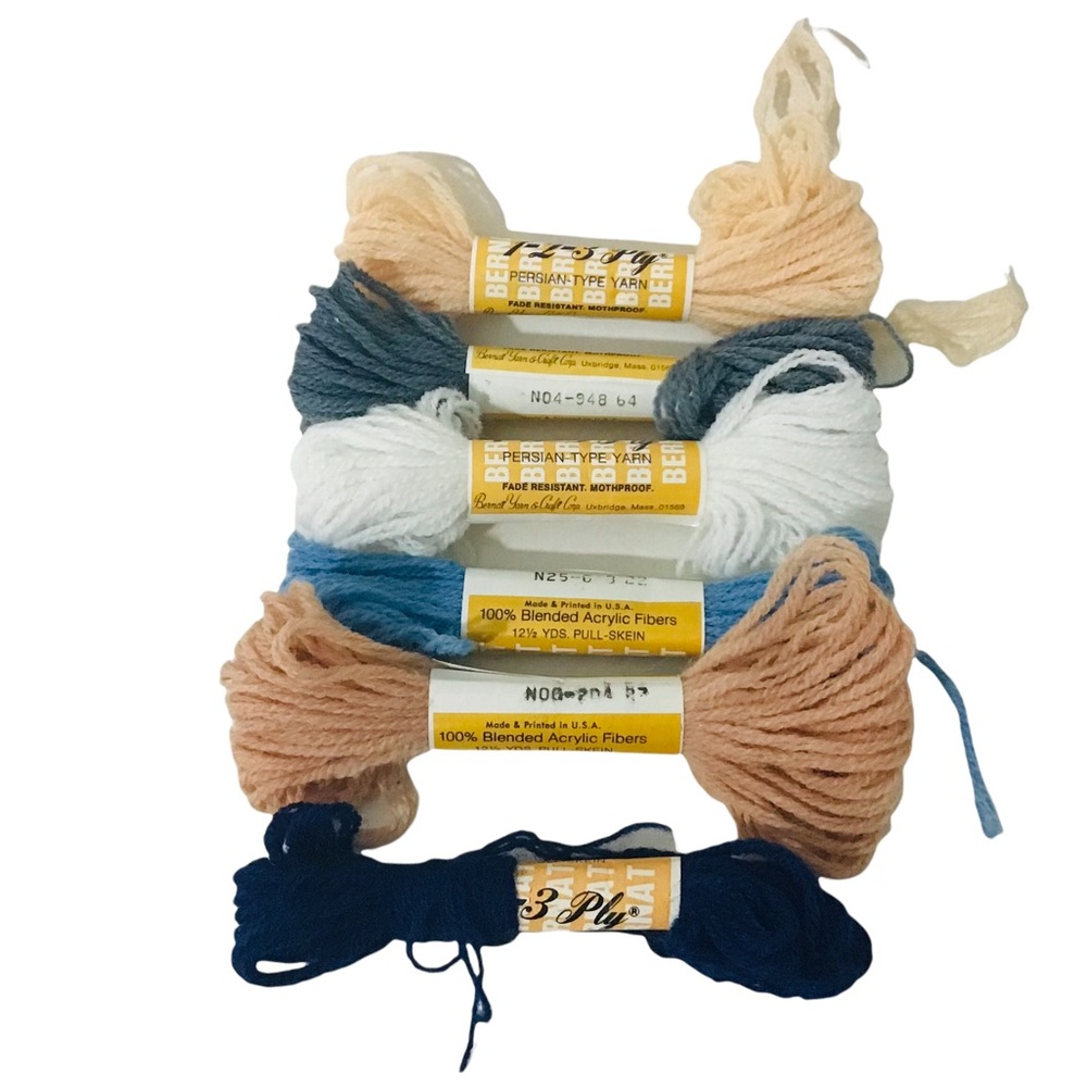 6 Skein Bernat Persian Type Yarn Blended Acrylic